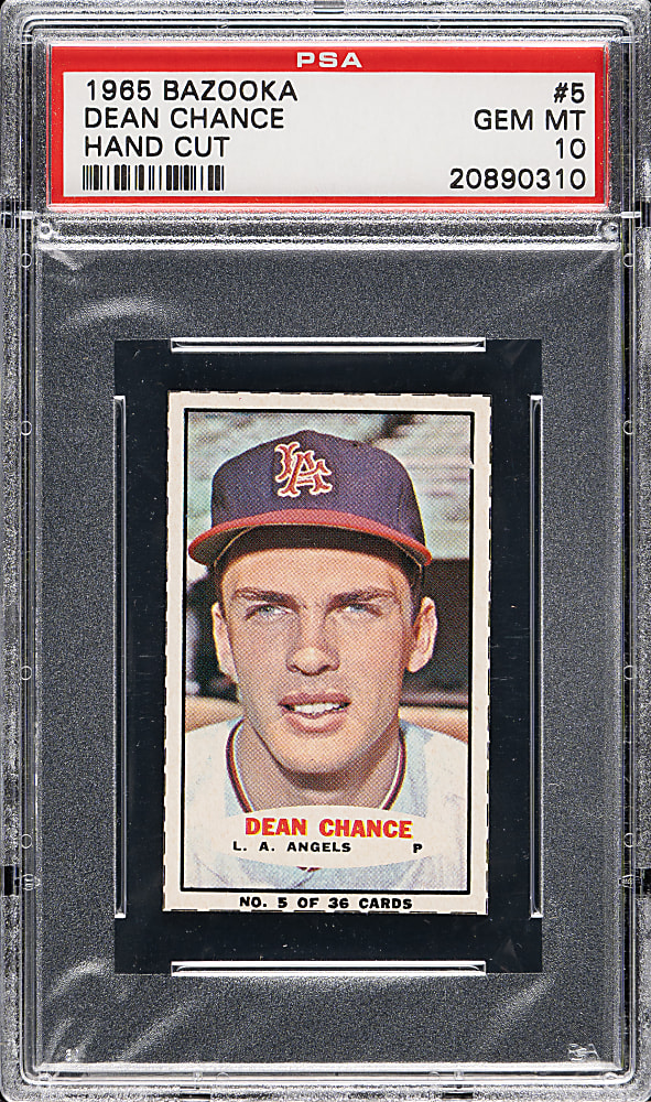 1965 Bazooka #5 Dean Chance PSA GEM MINT 10 - 1 of 3!