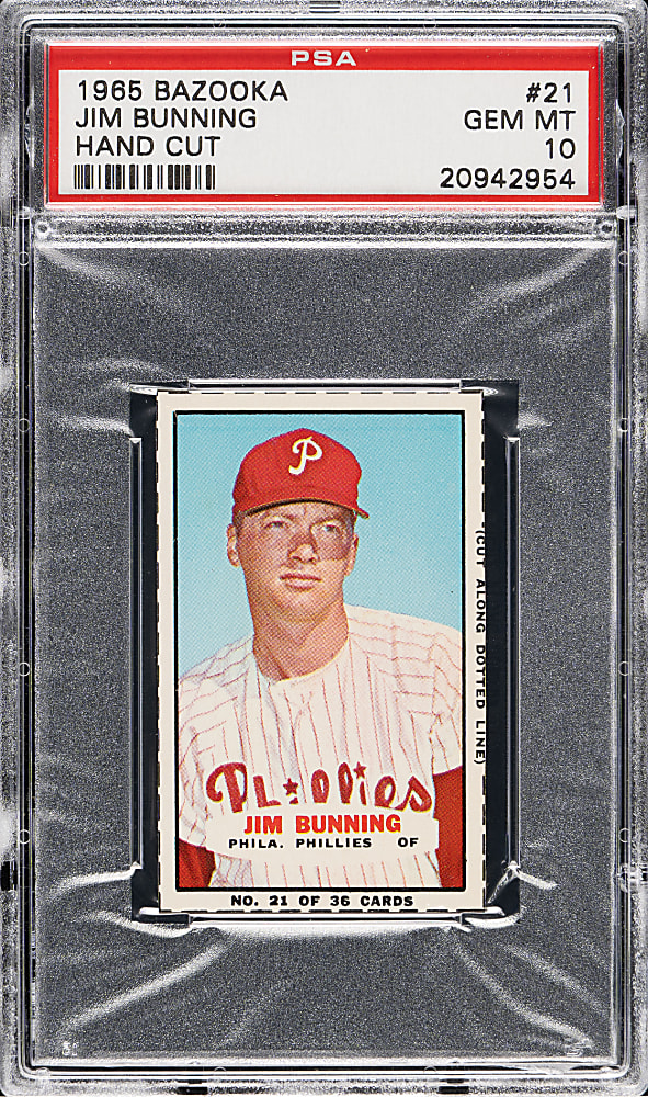 1965 Bazooka #21 Jim Bunning PSA GEM MINT 10 - 1 of 2!