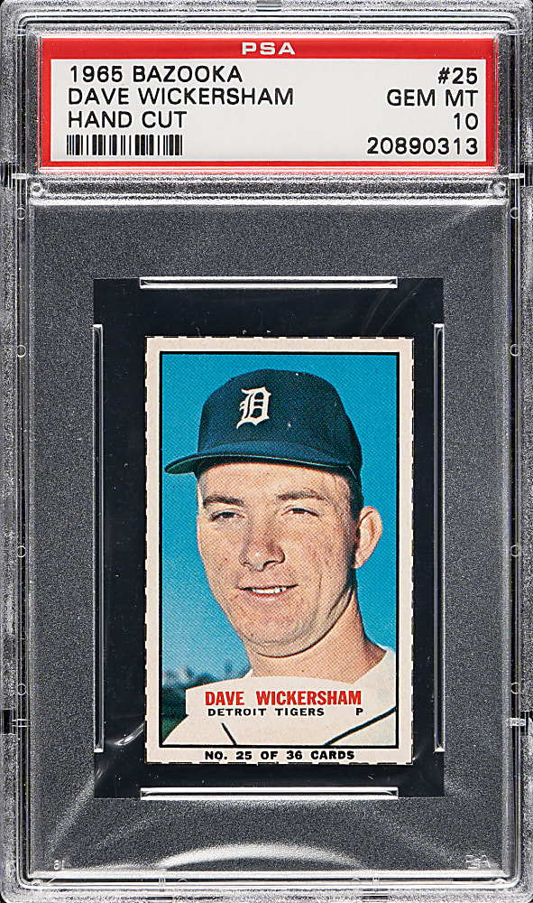 1965 Bazooka #25 Dave Wickersham PSA GEM MINT 10 - 1 of 2!