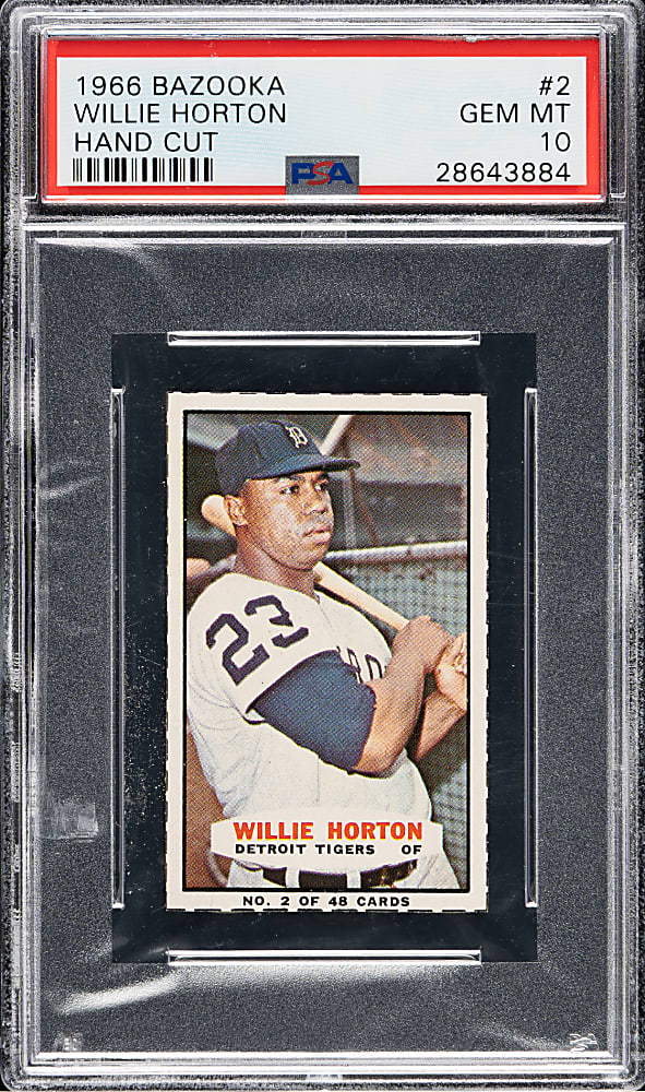 1966 Bazooka #2 Willie Horton PSA GEM MINT 10 - 1 of 5!