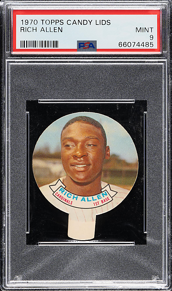 1970 Topps Candy Lids Rich Allen PSA MINT 9 - 1 of 4!