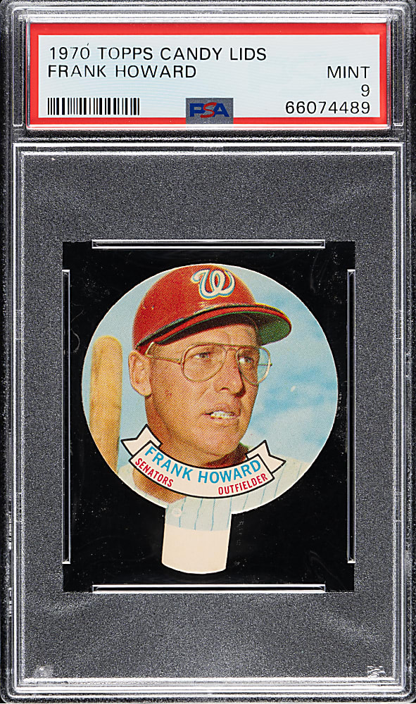1970 Topps Candy Lids Frank Howard PSA MINT 9 - 1 of 3 - Highest Graded!