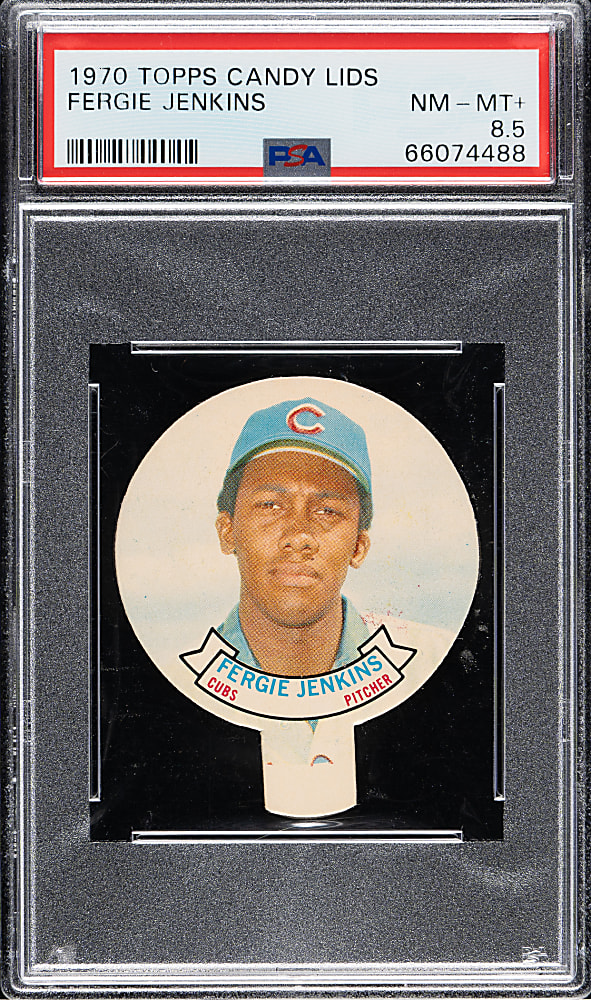 1970 Topps Candy Lids Fergie Jenkins PSA NM-MT+ 8.5 - 1 of 1!