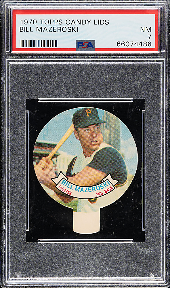 1970 Topps Candy Lids Bill Mazeroski PSA NM 7 - 1 of 1!