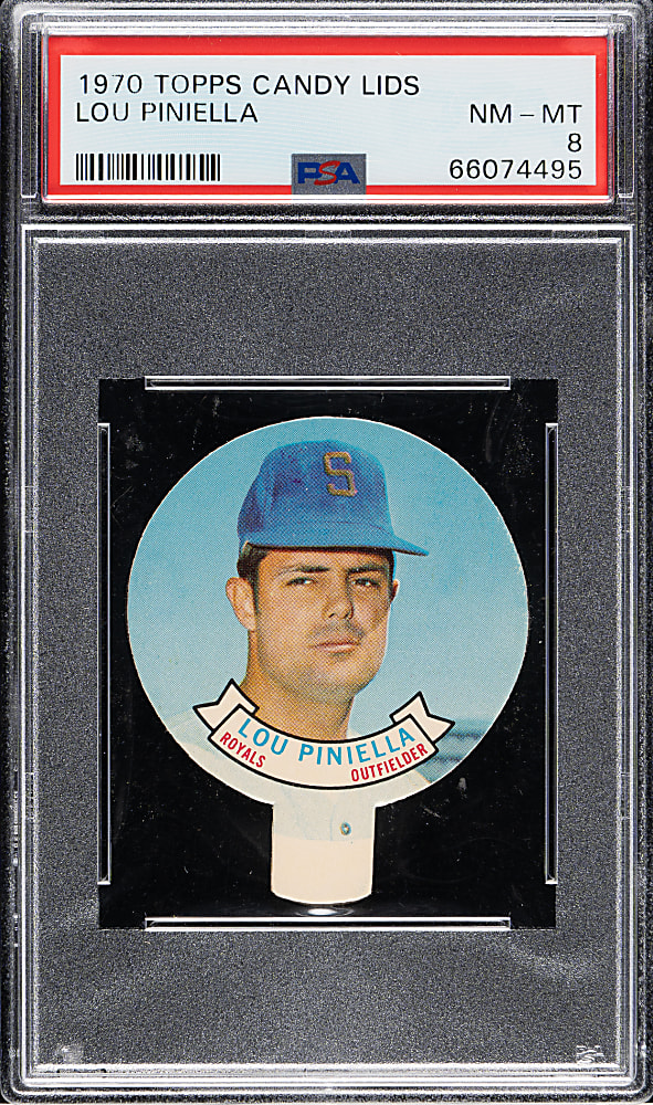 1970 Topps Candy Lids Lou Pinella PSA NM-MT 8 - 1 of 1!