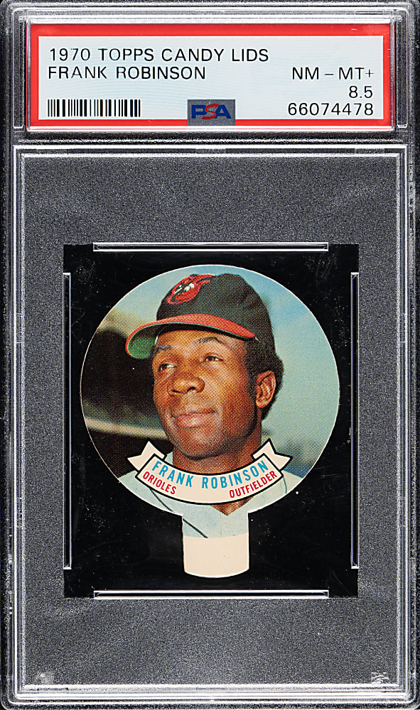 1970 Topps Candy Lids Frank Robinson PSA NM-MT+ 8.5 - 1 of 1!