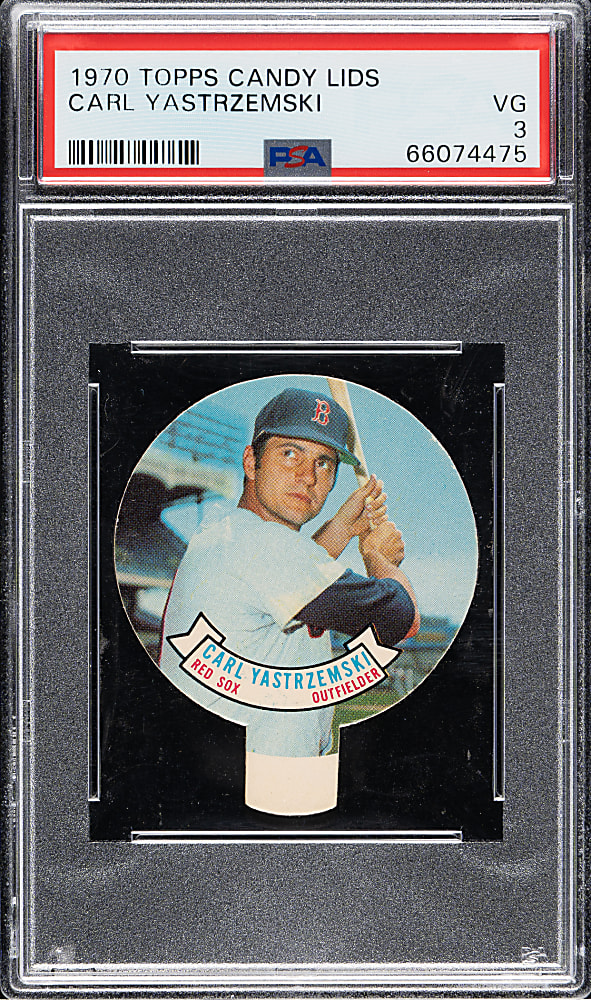 1970 Topps Candy Lids Carl Yastrzemski PSA VG 3