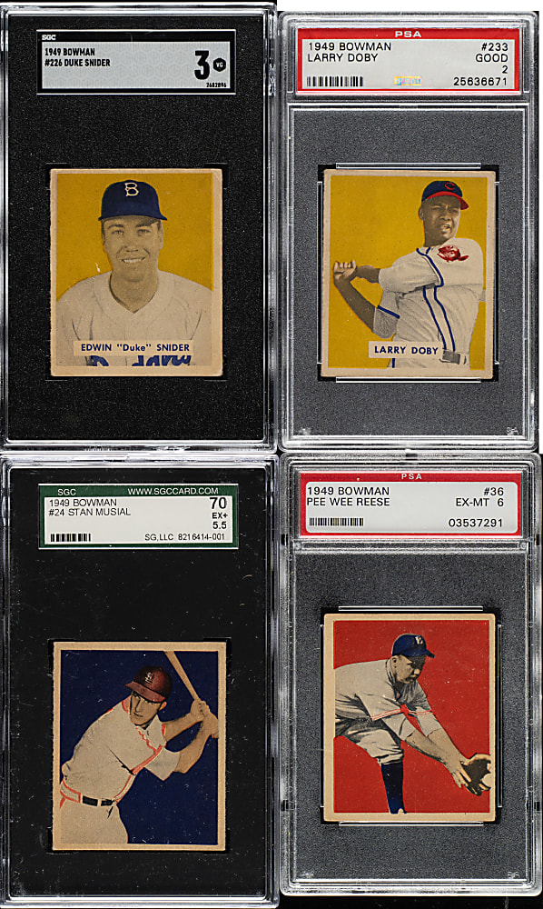 1949 Bowman Near-Complete Set (237/240) Including 51 SGC- and PSA-Graded Cards