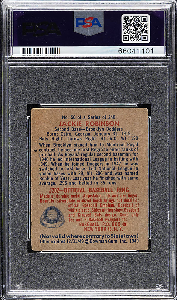 1949 Bowman #50 Jackie Robinson PSA POOR 1