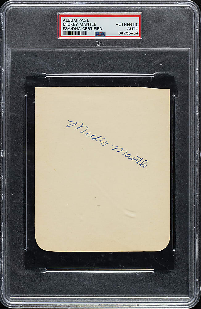 Vintage 1950s Mickey Mantle Signed Album Page - PSA/DNA