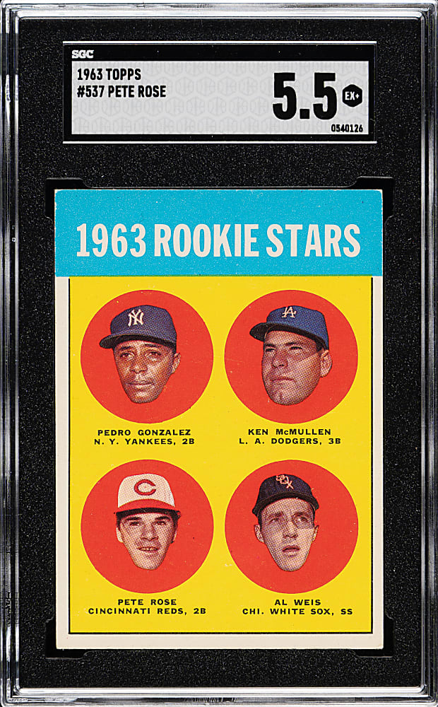 1963 Topps #537 Pete Rose Rookie SGC EX+ 5.5