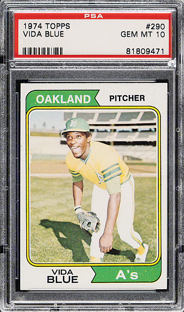 1974 Topps #290 Vida Blue PSA GEM MINT 10