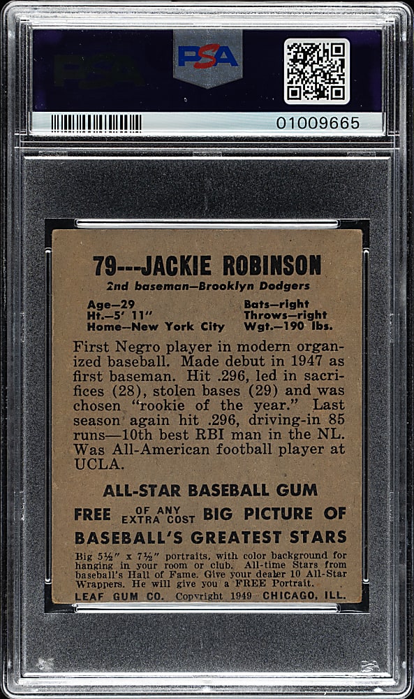 1948-1949 Leaf #79 Jackie Robinson Rookie PSA EX 5