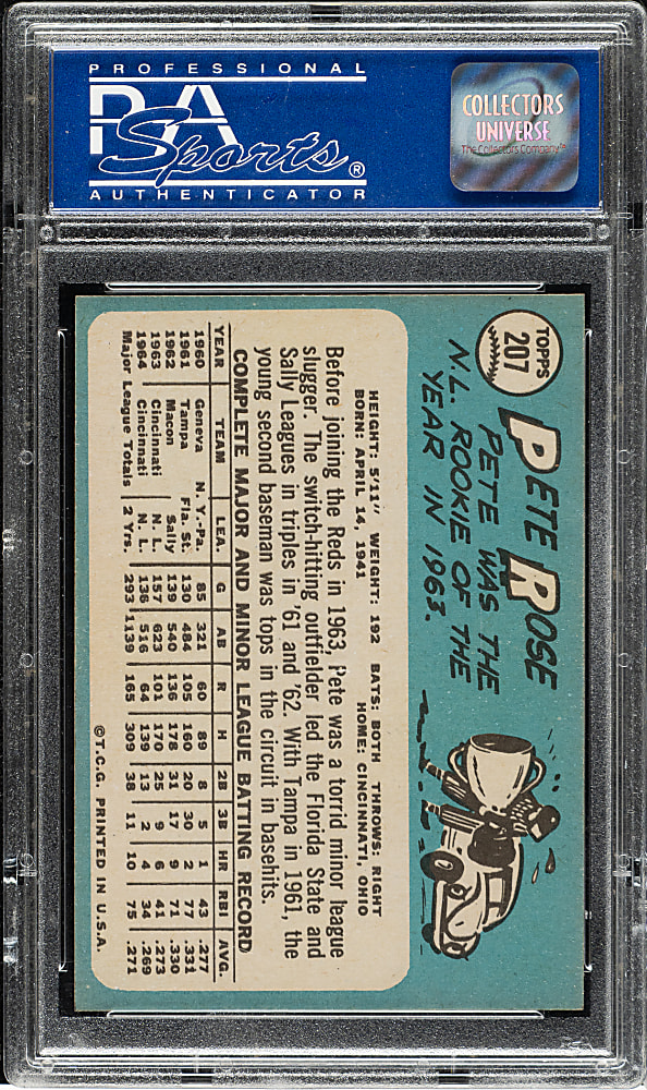 1965 Topps #207 Pete Rose PSA NM-MT 8