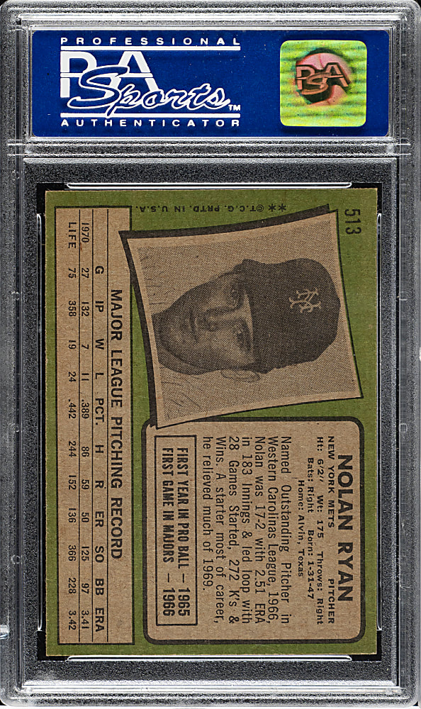 1971 Topps #513 Nolan Ryan PSA NM-MT 8