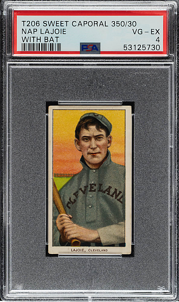 1909-1911 T206 White Border Nap Lajoie with Bat PSA VG-EX 4