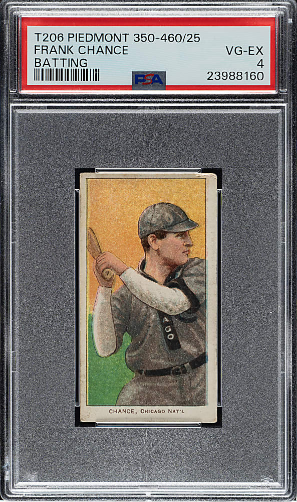 1909-1911 T206 White Border Frank Chance Batting PSA VG-EX 4