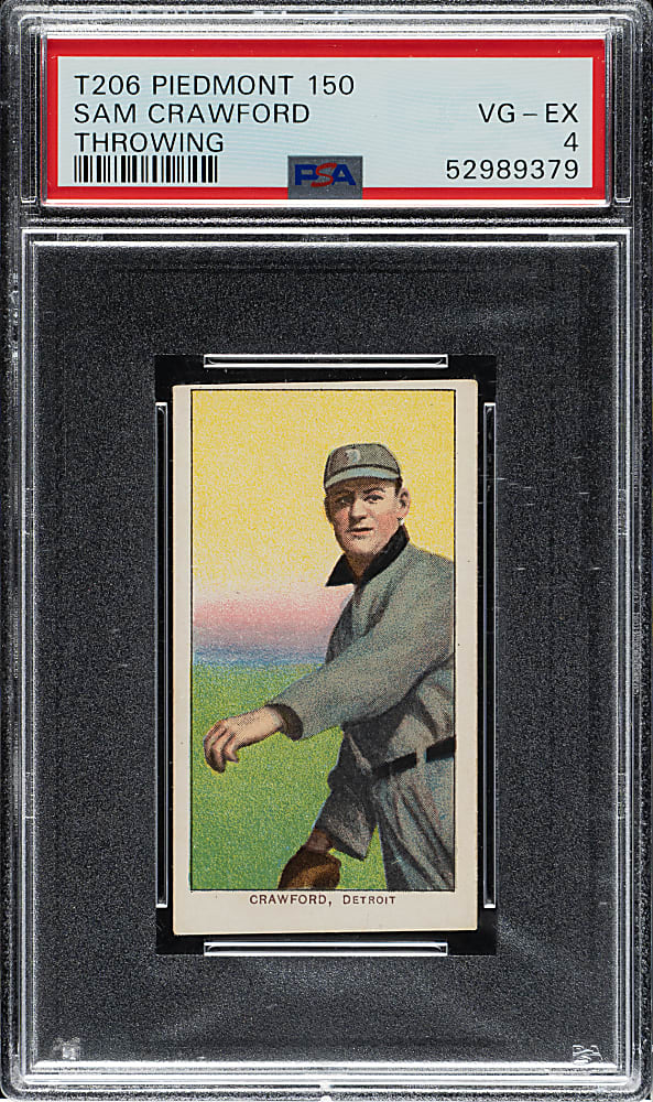 1909-1911 T206 White Border Sam Crawford Throwing PSA VG-EX 4