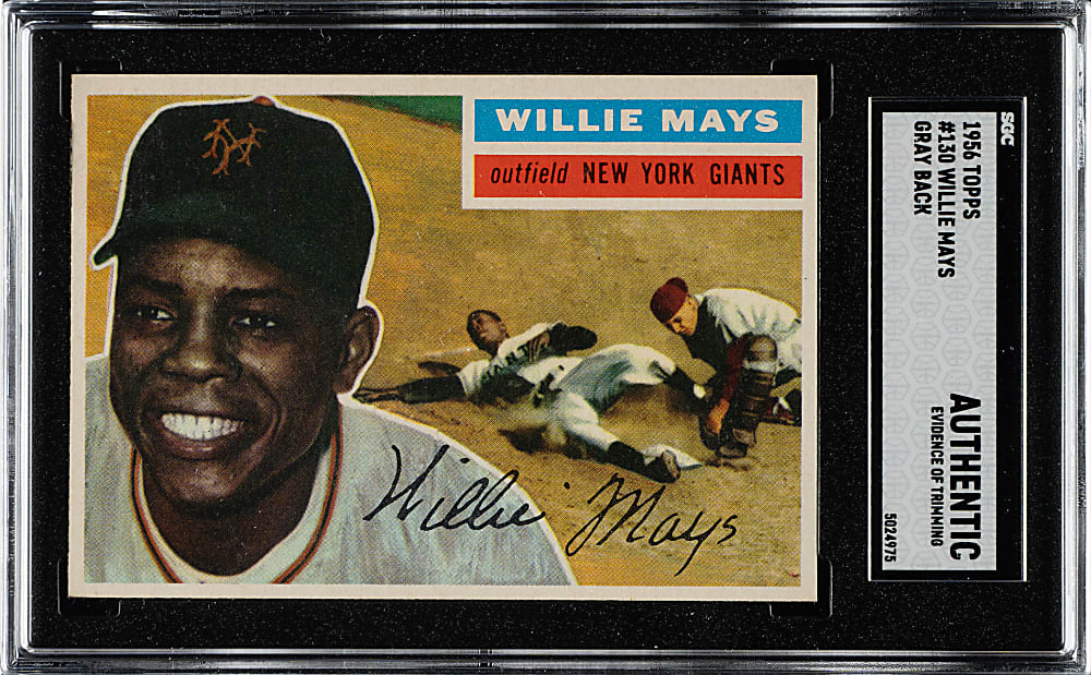 1956 Topps #130 Willie Mays Gray Back SGC Authentic