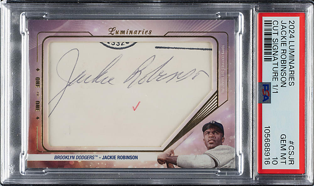 2024 Topps Luminaries Cut Signatures #CS-JR Jackie Robinson #1/1 PSA GEM MINT 10