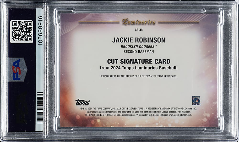 2024 Topps Luminaries Cut Signatures #CS-JR Jackie Robinson #1/1 PSA GEM MINT 10