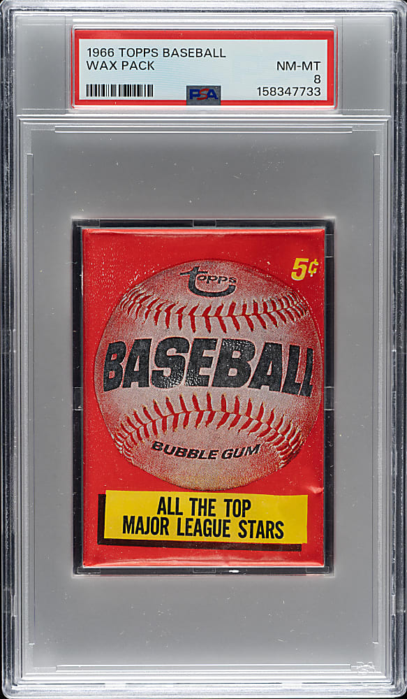 1966 Topps Unopened Five-Cent Wax Pack PSA NM-MT 8