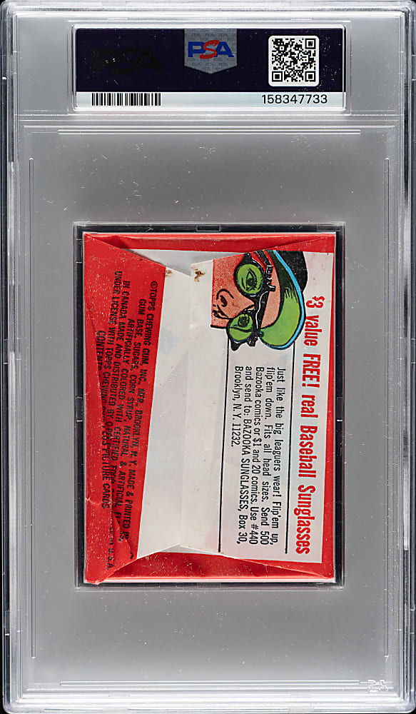 1966 Topps Unopened Five-Cent Wax Pack PSA NM-MT 8