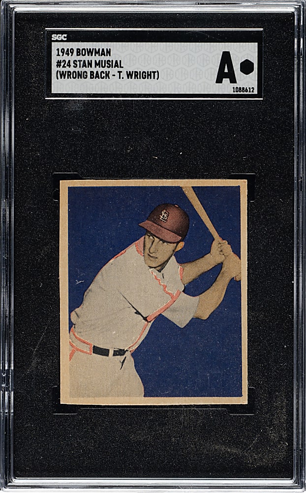 1949 Bowman #24 Stan Musial SGC Authentic - Overprint Back