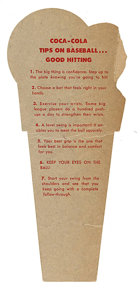 1952 Coca-Cola Playing Tips Test Phil Rizzuto Good Hitting Variation