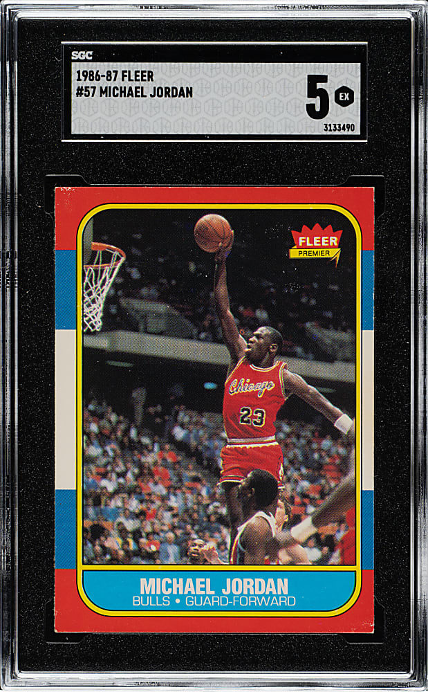 1986-1987 Fleer Basketball #57 Michael Jordan Rookie SGC EX 5