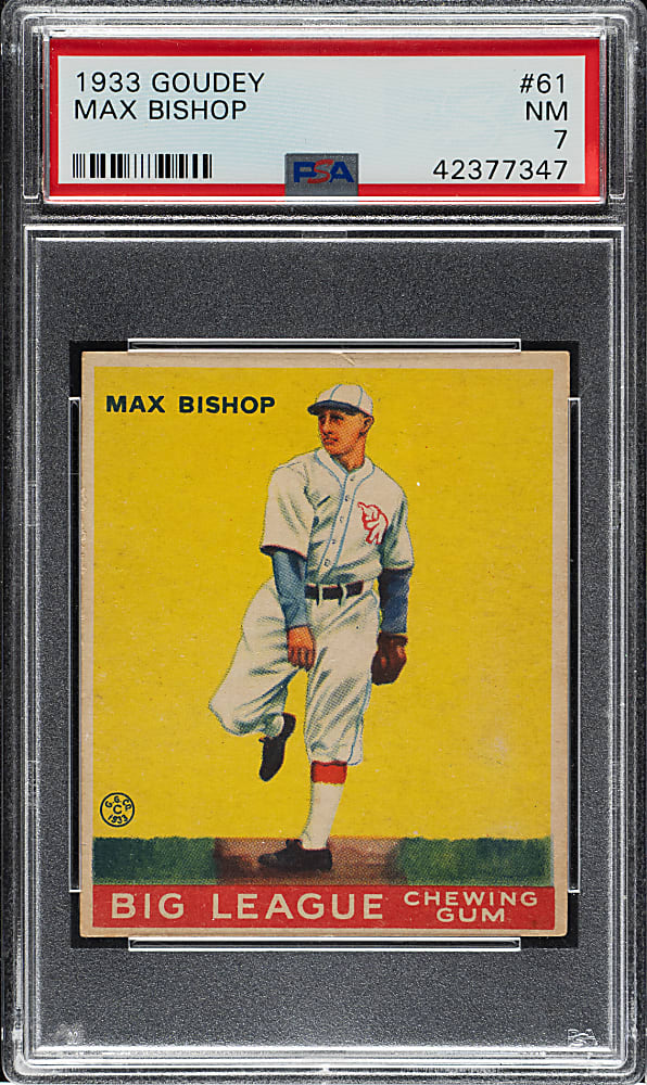 1933 R319 Goudey #61 Max Bishop PSA NM 7