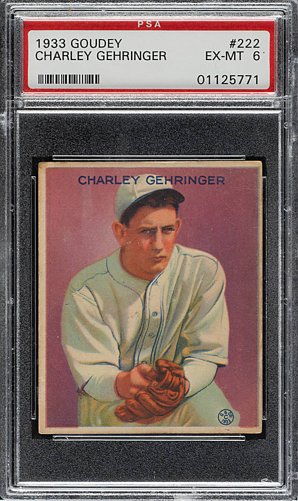 1933 R319 Goudey #222 Charlie Gehringer PSA EX-MT 6