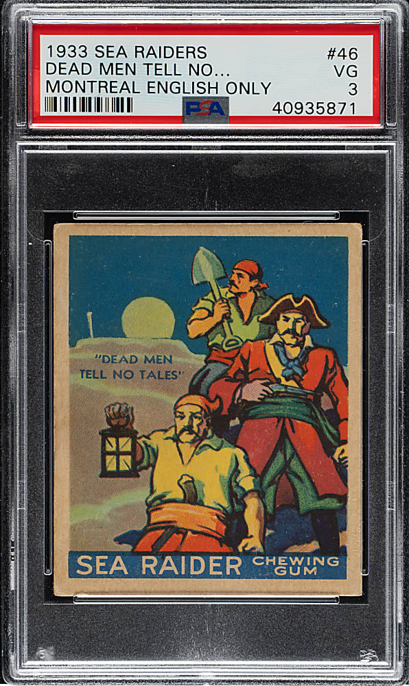 1933 R124 World Wide Gum (Canadian Goudey) "Sea Raiders" #46 Dead Men Tell No Tales High Number PSA VG 3