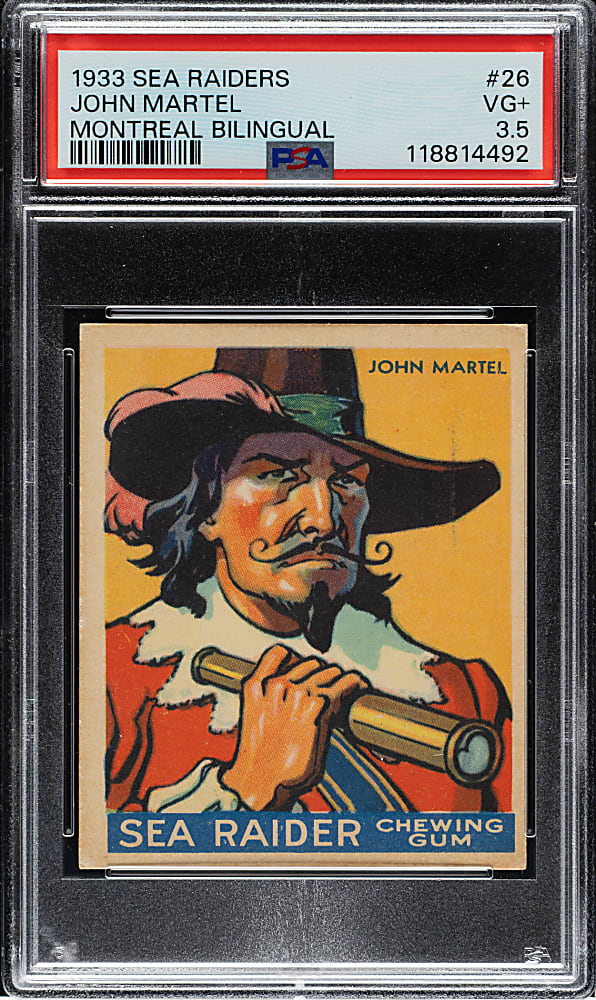 1933 R124 World Wide Gum (Canadian Goudey) "Sea Raiders" #26 John Martel High Number PSA VG+ 3.5