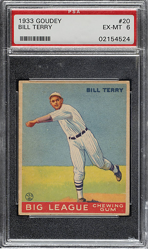 1933 R319 Goudey #20 Bill Terry PSA EX-MT 6