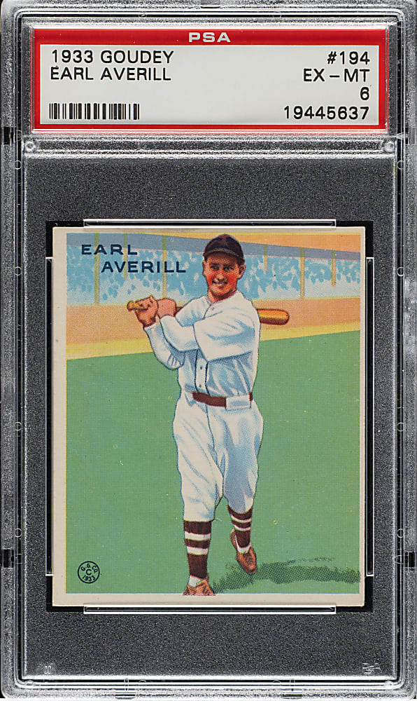 1933 R319 Goudey #194 Earl Averill PSA EX-MT 6