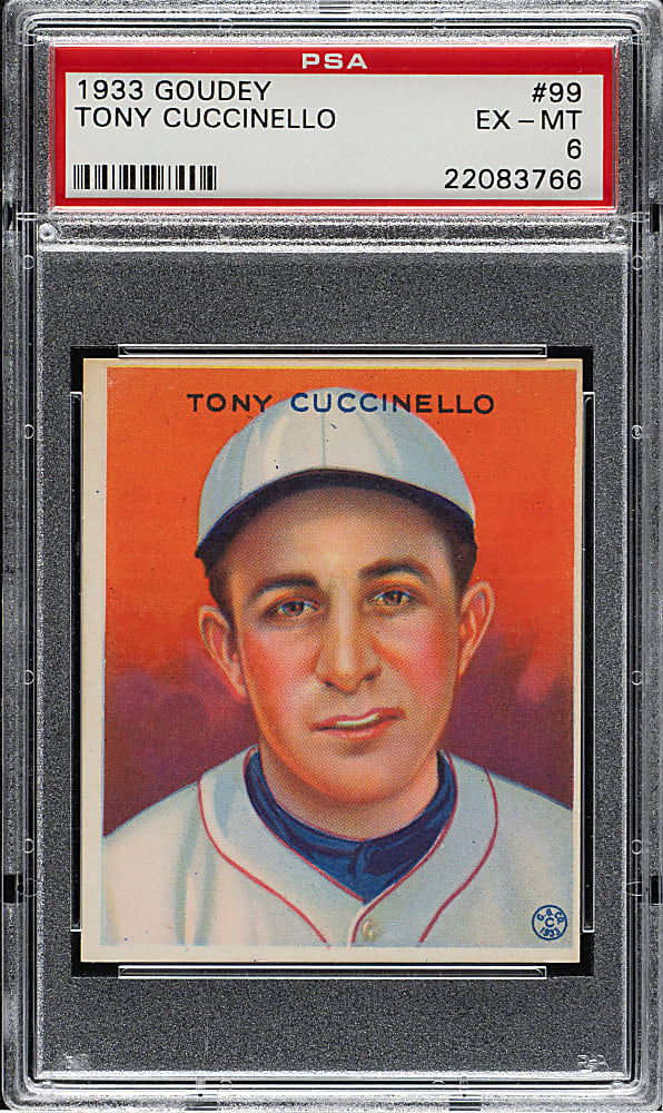 1933 R319 Goudey #99 Tony Cuccinello PSA EX-MT 6