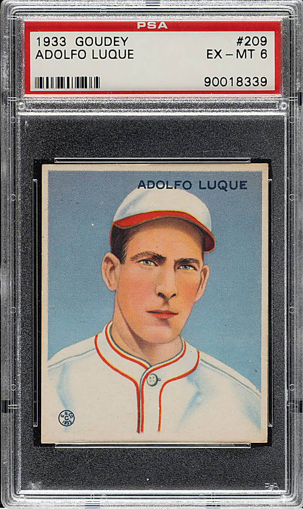 1933 R319 Goudey #209 Adolfo Luque PSA EX-MT 6