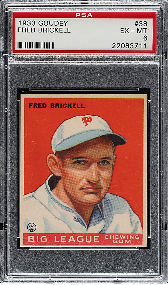 1933 R319 Goudey #38 Fred Brickell PSA EX-MT 6