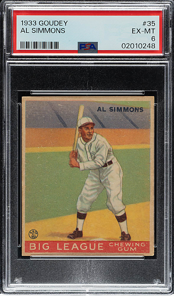 1933 R319 Goudey #35 Al Simmons PSA EX-MT 6