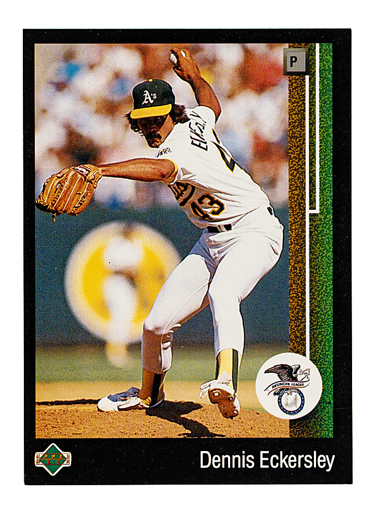 1989 Upper Deck #664 Dennis Eckersley Black Border Proof Card - Extremely Rare!