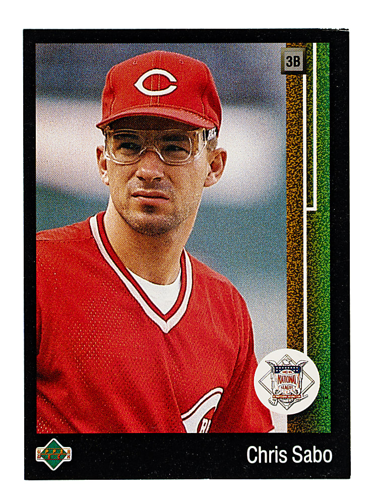 1989 Upper Deck #663 Chris Sabo Black Border Proof Card - Extremely Rare!