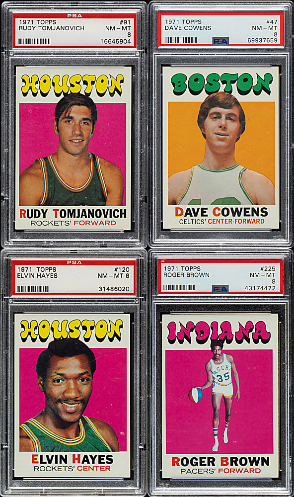 1971-1972 Topps Basketball PSA NM-MT 8 Collection (83) Including Cowens, Tomjanovich, and R. Brown Rookies