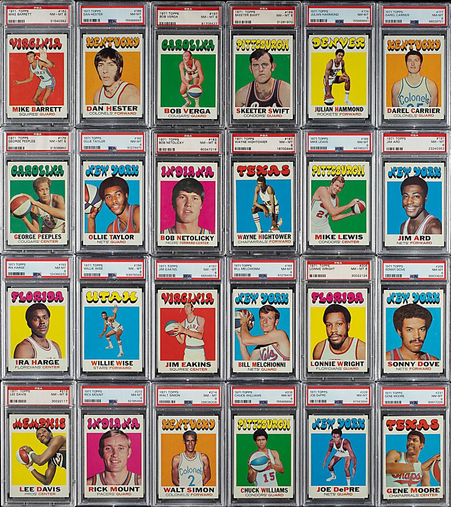1971-1972 Topps Basketball PSA NM-MT 8 Collection (83) Including Cowens, Tomjanovich, and R. Brown Rookies