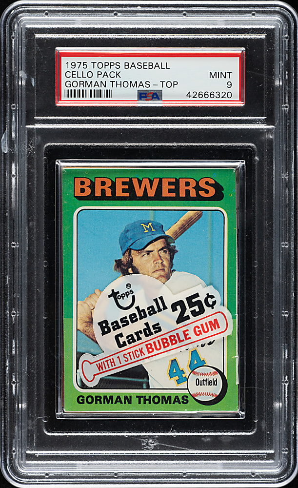 1975 Topps Unopened Cello Pack PSA MINT 9