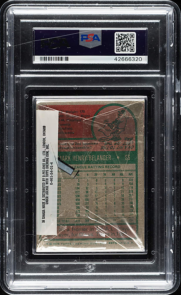 1975 Topps Unopened Cello Pack PSA MINT 9