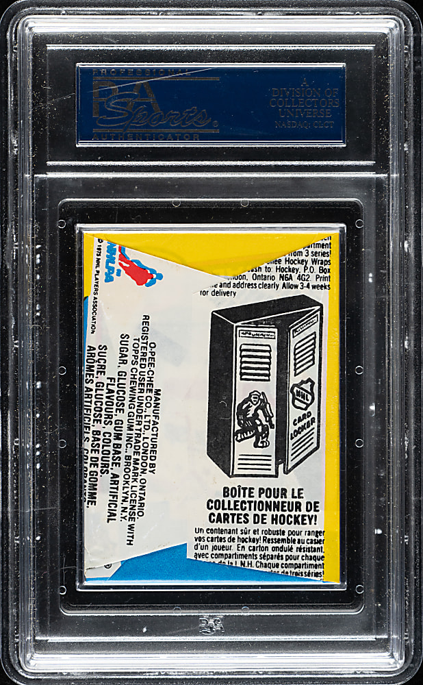 1980-1981 O-Pee-Chee Hockey Unopened Wax Pack PSA MINT 9 - Mike Gartner on Back