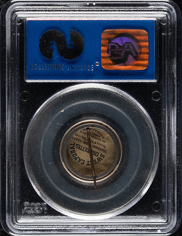 1910-1912 P2 Sweet Caporal Pins Ty Cobb Small Letters PSA NM-MT 8
