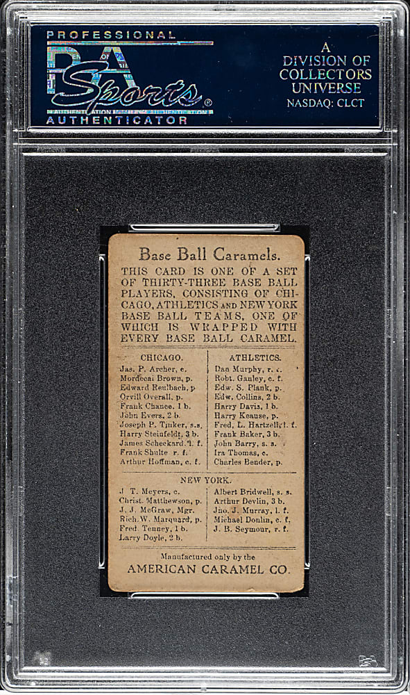 1909-1911 E91-B American Caramel Christy Mathewson PSA VG 3