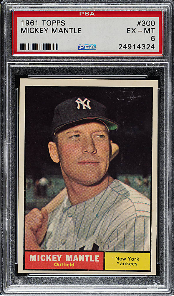 1961 Topps #300 Mickey Mantle PSA EX-MT 6